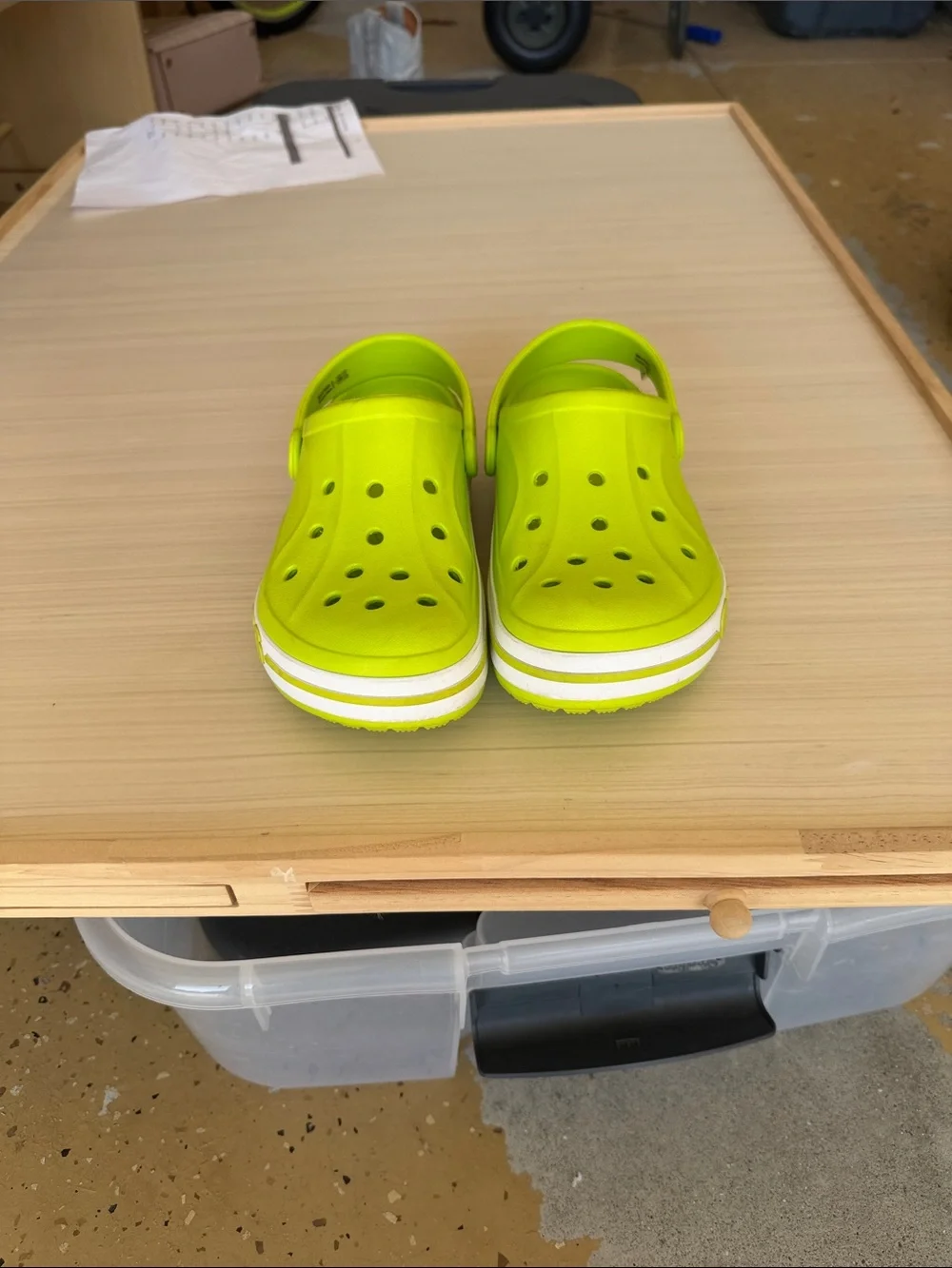 CROCS Kids Neon Lime Green Classic Clogs